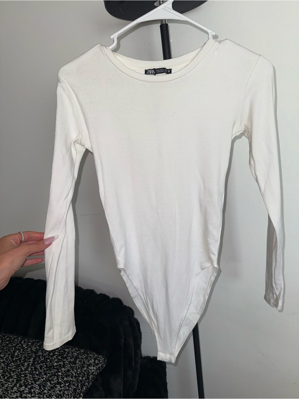 Zara Kids Cream Long-Sleeve Bodysuit